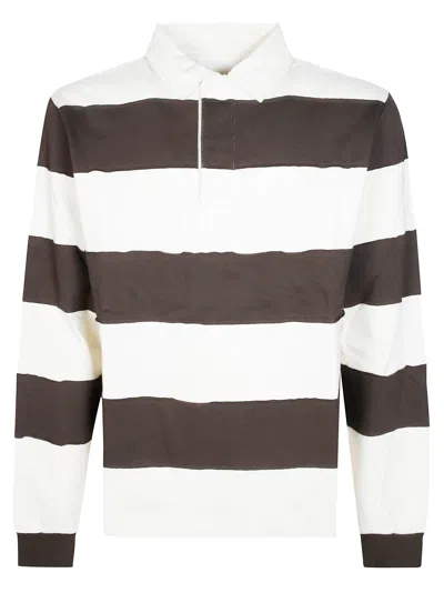 Woc Striped Long-sleeve Polo Shirt In Multi