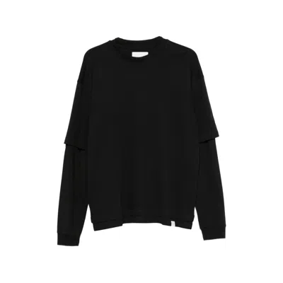 Woc Orange Layered Long-sleeve T-shirt In Black
