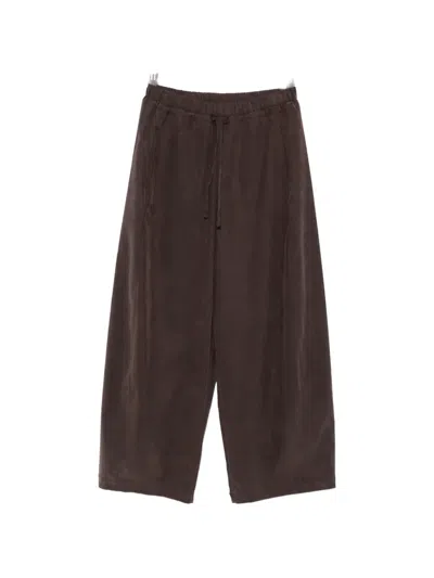 Woc Sechura Drawstring Wide-leg Trousers In Brown