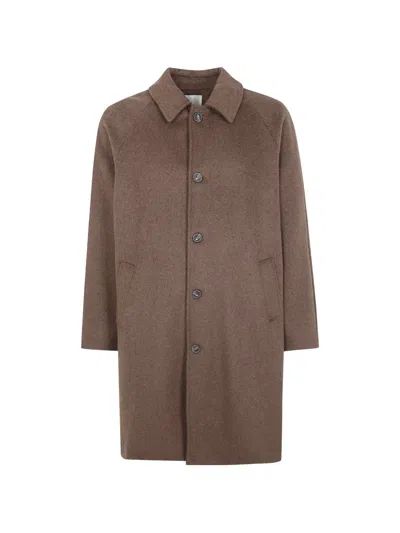 Woc Single-breasted Raglan-sleeve Coat In Pink
