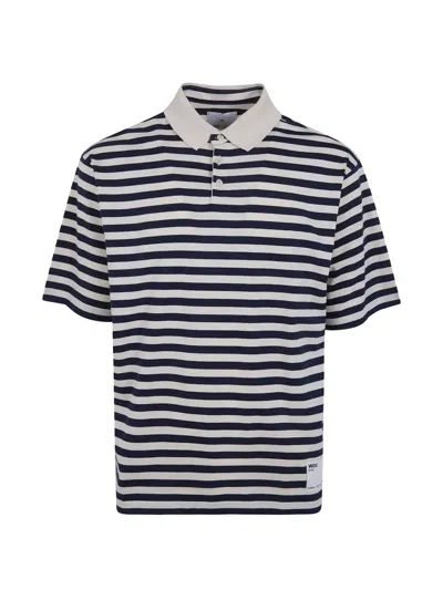 Woc Striped-pattern Polo Shirt In Blue