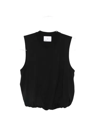 Woc Villena Gathered Top In Black