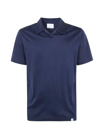 Woc V-neck Collared T-shirt In Blue