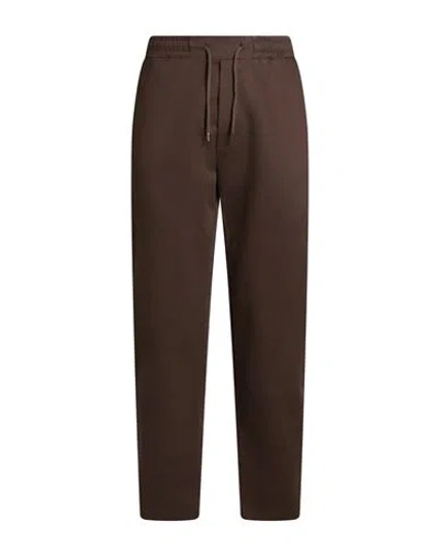 Woc Writing On Cover Man Pants Dark Brown Size Xl Cotton, Elastane