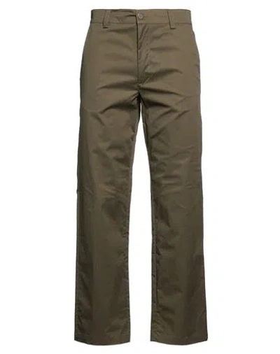 Woc Writing On Cover Man Pants Military Green Size L Cotton, Elastane