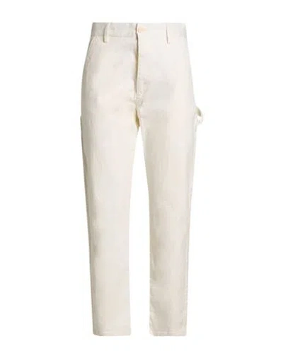 Woc Writing On Cover Man Pants White Size S Cotton, Elastane