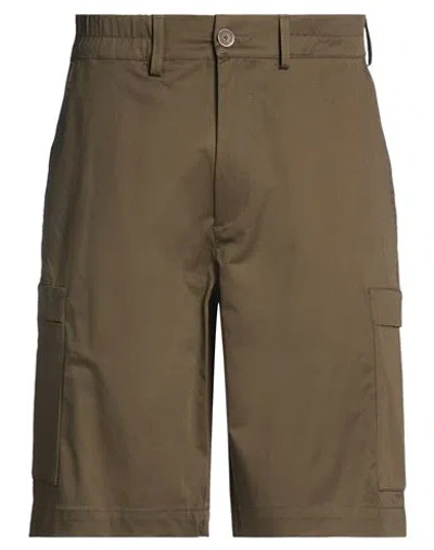Woc Writing On Cover Man Shorts & Bermuda Shorts Military Green Size S Cotton, Elastane