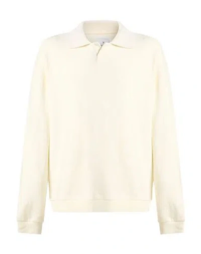 Woc Writing On Cover Man Sweater Ivory Size Xl Cotton, Acrylic, Synthetic Fibers, Elastane In Neutral