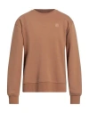 Woc Writing On Cover Man Sweatshirt Camel Size L Cotton, Pes In Beige