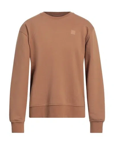 Woc Writing On Cover Man Sweatshirt Camel Size L Cotton, Pes In Beige