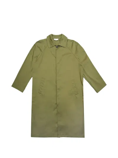 Woc Xian Raglan-sleeve Trench Coat In Green