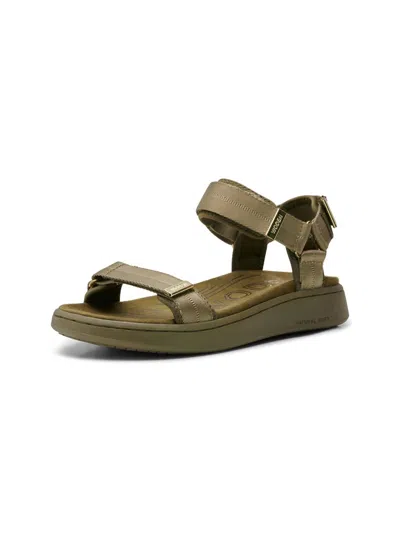 Woden Women's Line Sandal In Dark Olive In Green