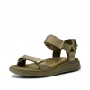 Woden Women's Line Sandal In Dark Olive In Multi