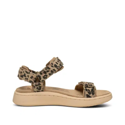 Woden Women's Line Suede Sandal In Leopard In Multi