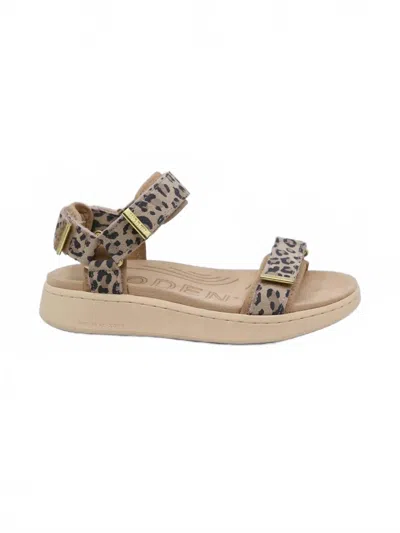 Woden Women's Line Suede Sandals In Leopard In Multi