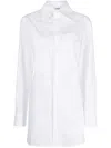 Woera Lace-up Poplin Shirt In Weiss