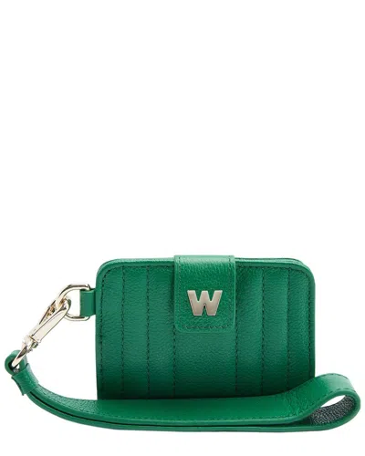 Wolf 1834 Mimi Credit Card Holder With Wristlet In In Green