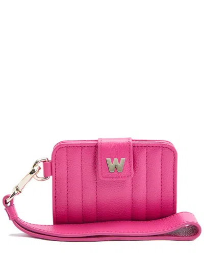 Wolf 1834 Mimi Credit Card Holder With Wristlet In In Pink