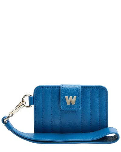 Wolf 1834 Mimi Credit Card Holder With Wristlet In In Blue