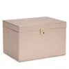 Wolf 1834 Palermo Large Leather Jewelry Box In Rose Gold