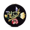 Wolf Zoe Embroidered Velvet Travel Round In Indigo