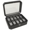 Wolf 4584029 Windsor 10 Piece Watch Box In Black & Grey In Black