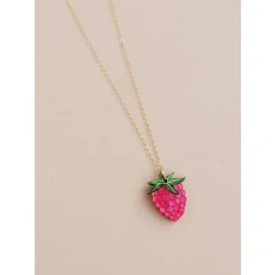 Wolf & Moon Raspberry Necklace In Pink
