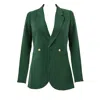WOLF & OWL WOMEN'S PORTIA DOUBLE BREASTED BLAZER - FOREST GREEN