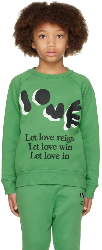 Wolf & Rita Kids Green Age Of Togetherness Bernardo Sweatshirt In Love Green