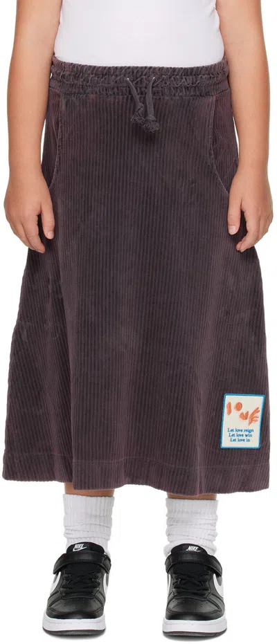Wolf & Rita Kids Purple Age Of Togetherness Eugénia Skirt In Let Love In Burgundy