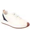 Wolf & Shepherd Marathon Trainer Canvas & Leather Sneaker In White