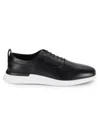 Wolf & Shepherd Men's Leather Sneakers In Black White