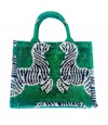 Wolf & Willa Women's Dancing Zebra Large Tote In Black And White Zebra Print In Multi