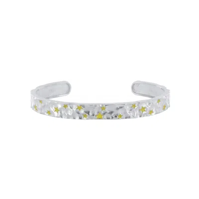 Wolf And Zephyr Women's Sacred Yellow Constellation Cuff In Silver In Neutral