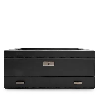 Wolf Axis 10 Piece Watch Box With Drawer In Black