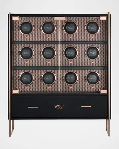 Wolf Axis 12-piece Watch Winder Cabinet In Brown