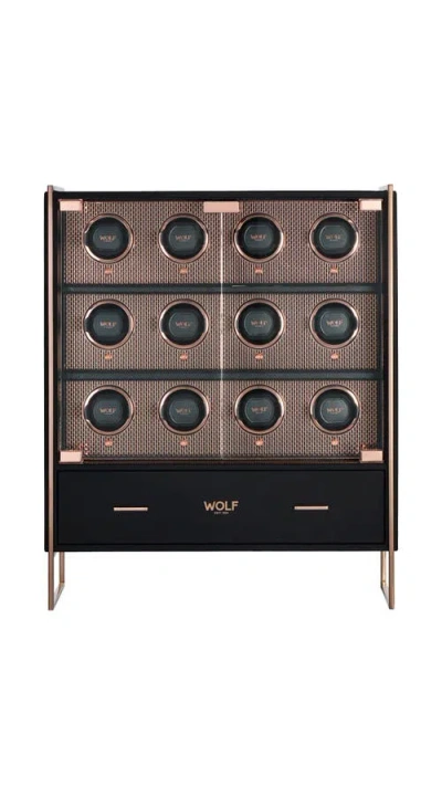 Wolf Axis 12 Piece Watch Winder Cabinet In Brown