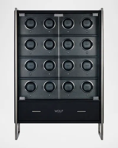Wolf Axis 16-piece Watch Winder Cabinet In Brown
