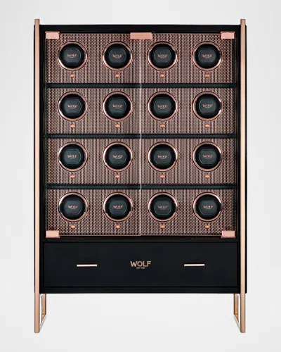 Wolf Axis 16-piece Watch Winder Cabinet In Brown
