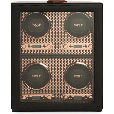 Wolf Axis 4 Piece Watch Winder In Brown