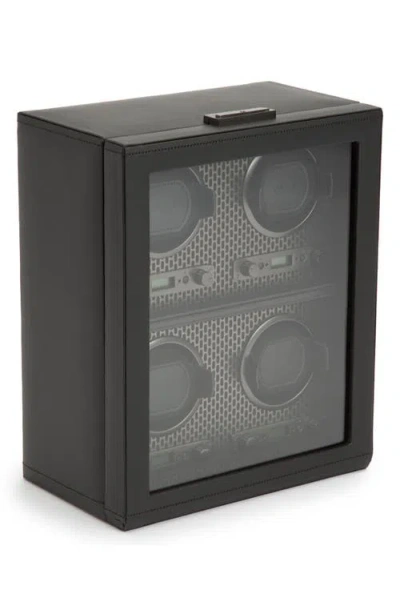 Wolf Axis 4-watch Winder & Case In Powder Coat
