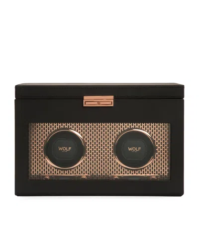 Wolf Axis Double Watch Winder With Storage In Brown