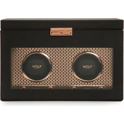 Wolf Axis Double Watch Winder With Storage In Copper