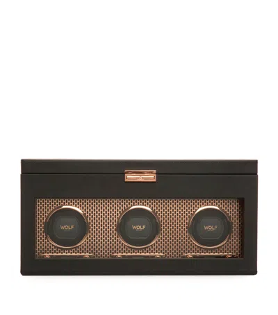 Wolf Axis Triple Watch Winder In Brown