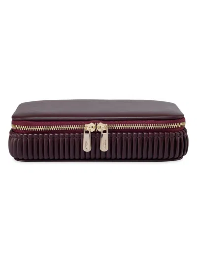 Wolf Bella Faux-leather Jewelry Zip Case In Burgundy