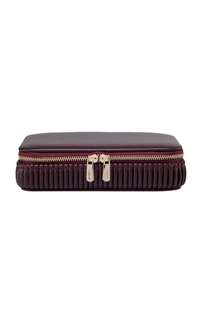 Wolf Bella Vegan Leather Jewelry Case In Burgundy