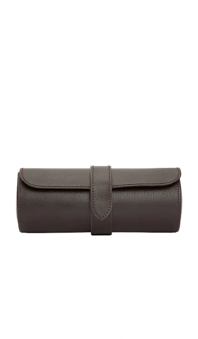 Wolf Blake Watch Roll With Capsule In Brown