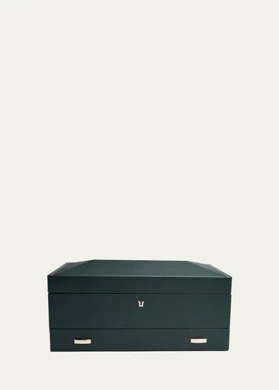Wolf British Racing 10-piece Watch Box With Drawer In Green