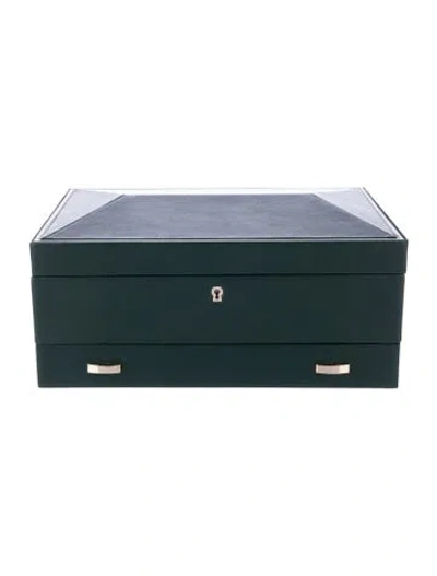 Pre-owned Wolf British Racing 10 Piece Watch Box With Storage In Green