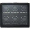 Wolf British Racing 6 Piece Watch Winder In Black